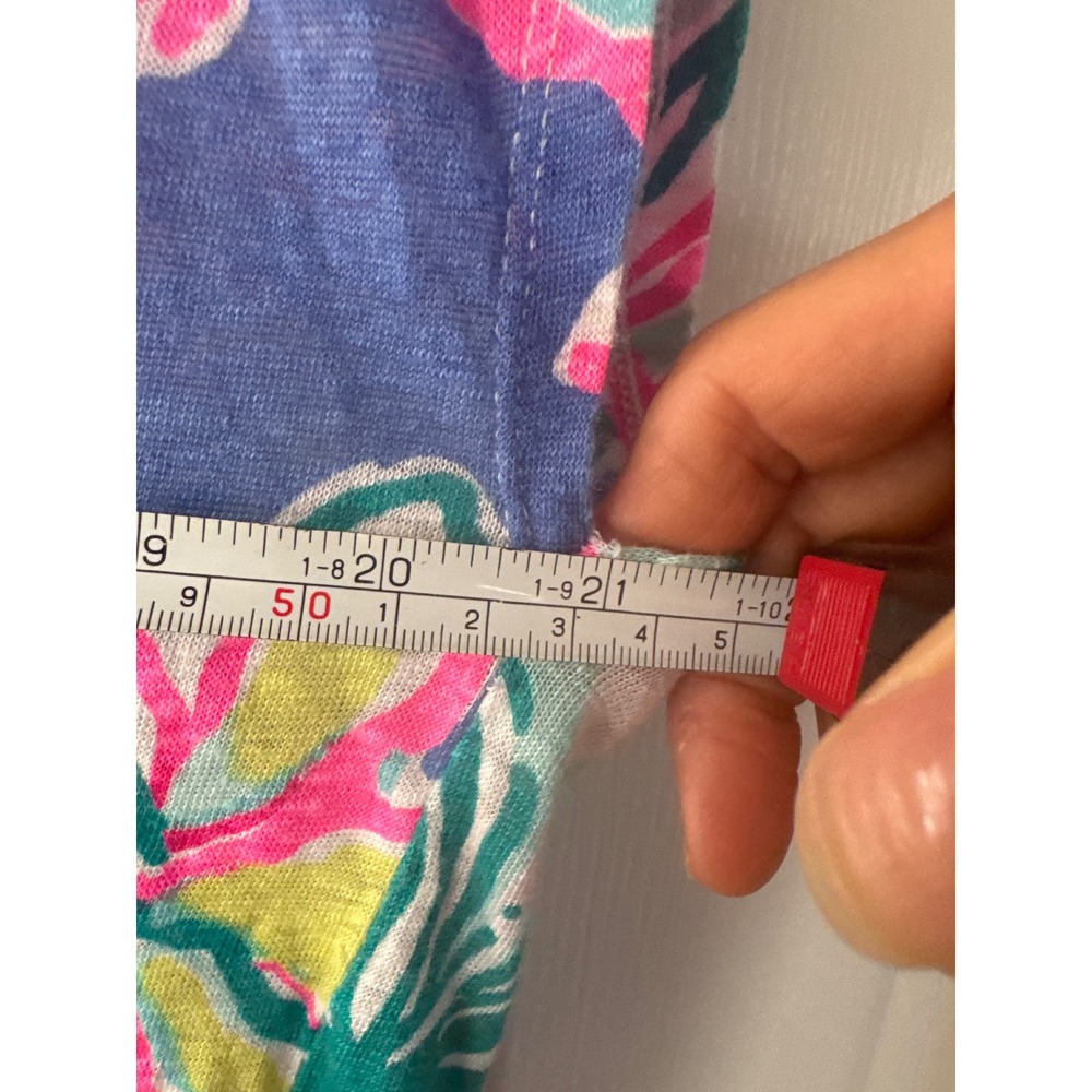 Lilly Pulitzer Iris Blue Hartwell Top Women's XXS/XS 100% Linen Beach Tropical - Picture 6 of 9